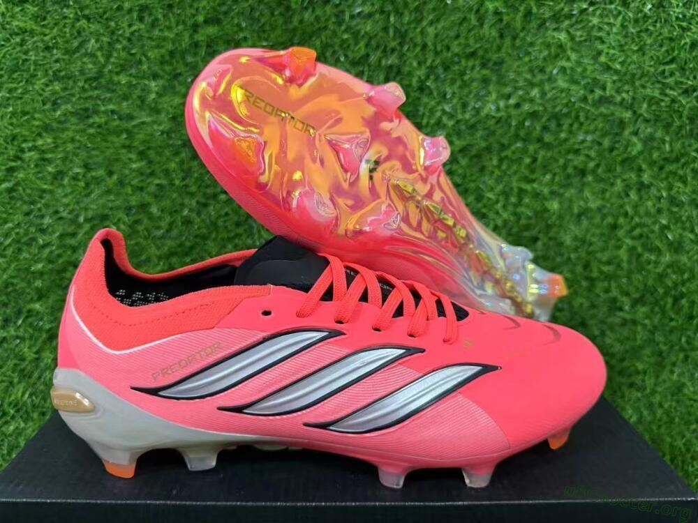 Adidas Predator 26 Elite FG Football Boots - Pink/Vibrant Coral/Steel Gray