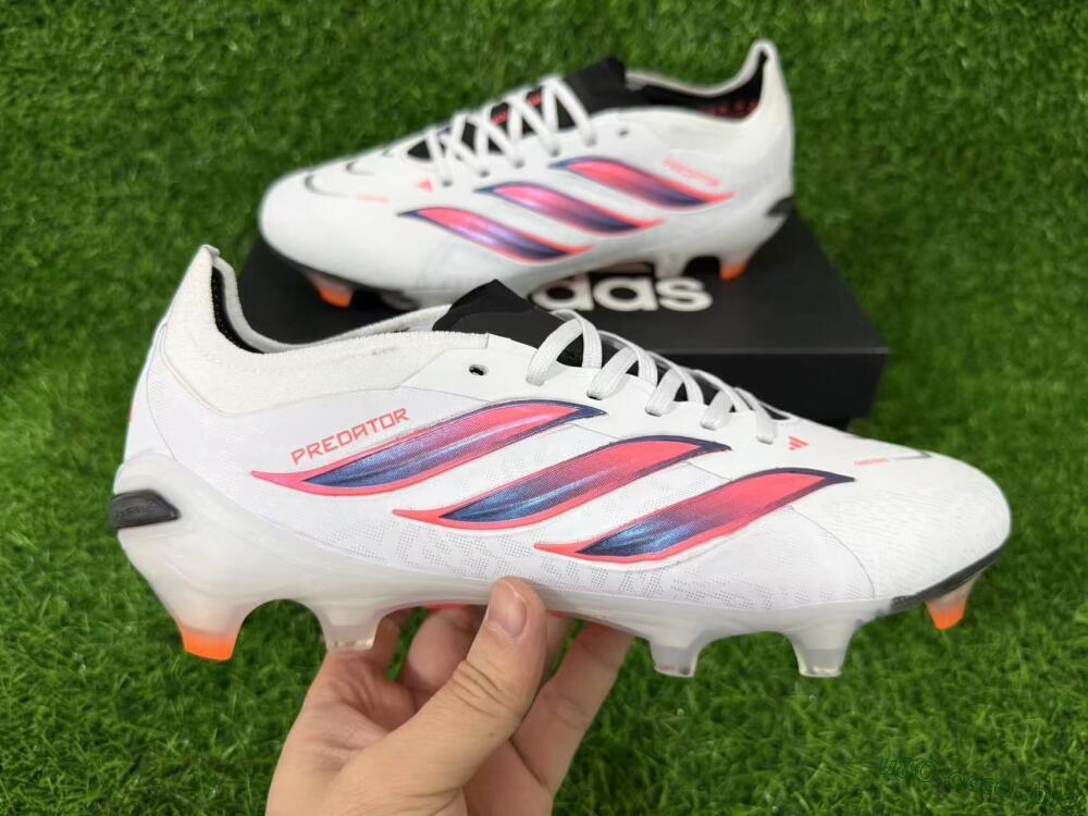 Adidas Predator 26 Elite FG Football Boots - White/Electric Orange/Black