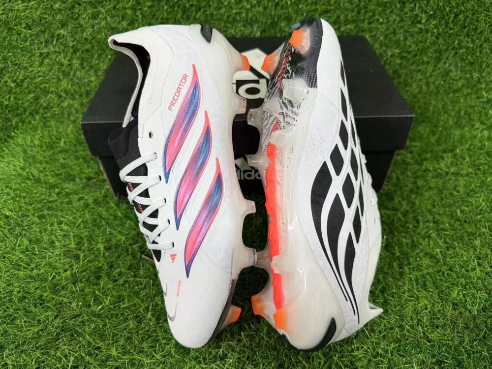 Adidas Predator 26 Elite FG Football Boots - White/Electric Orange/Black