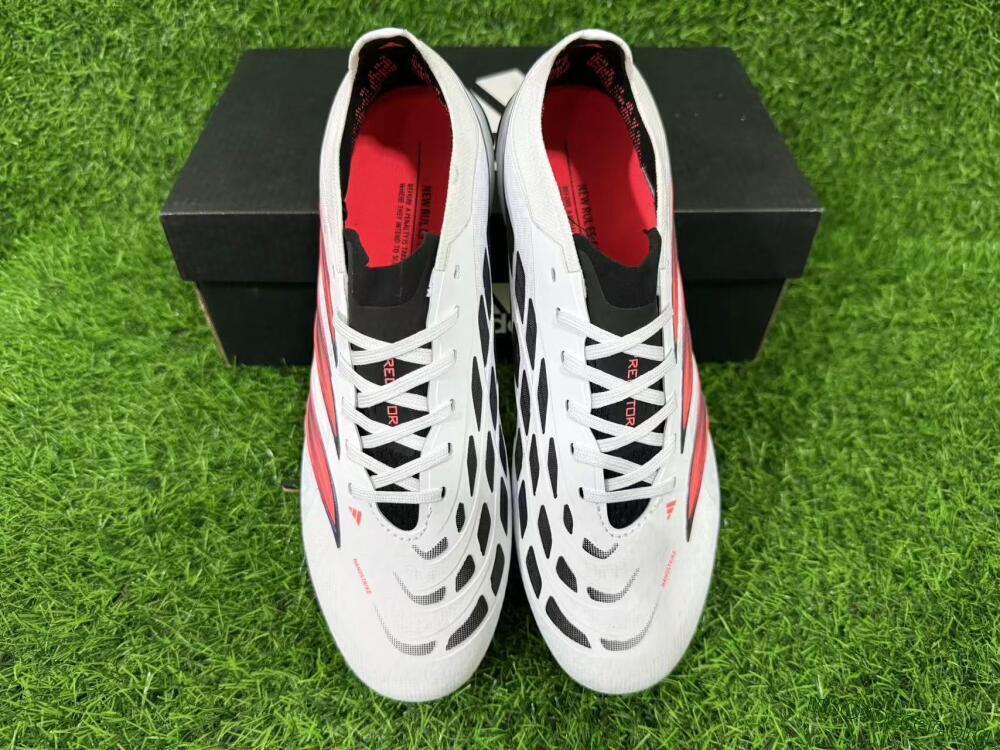 Adidas Predator 26 Elite FG Football Boots - White/Electric Orange/Black