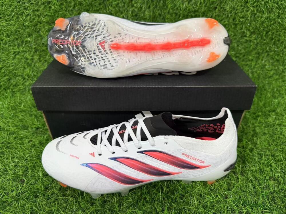 Adidas Predator 26 Elite FG Football Boots - White/Electric Orange/Black