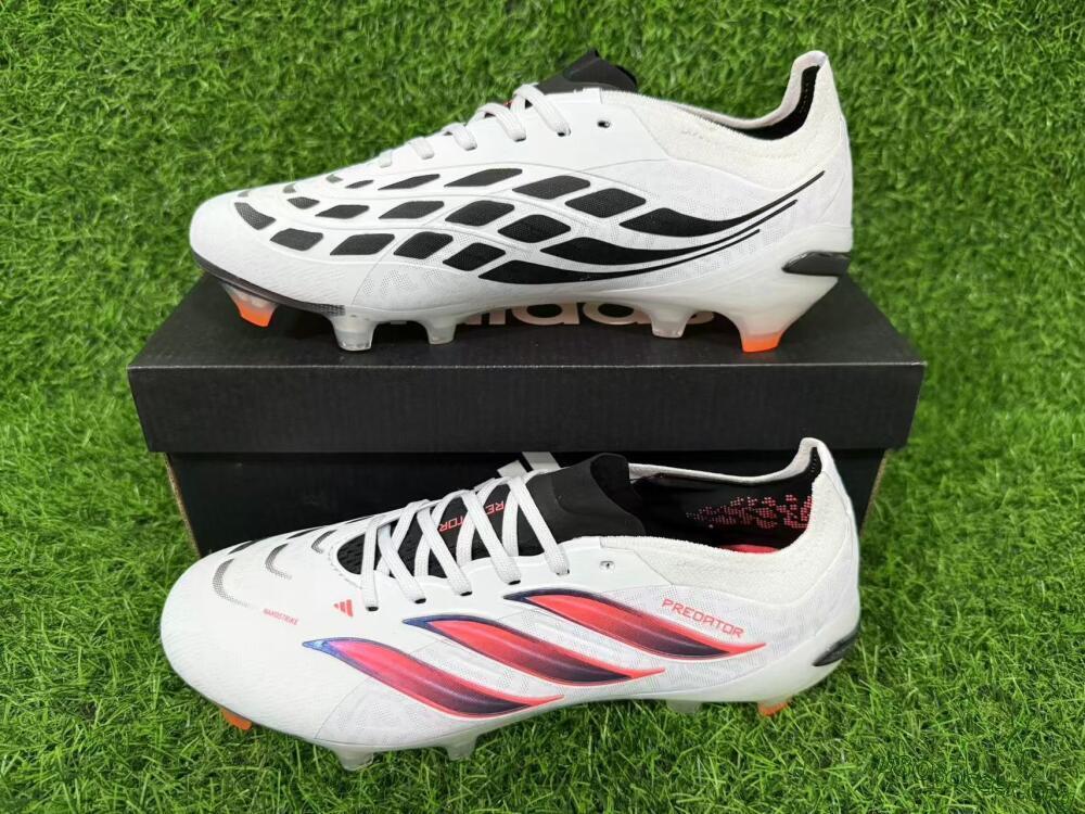 Adidas Predator 26 Elite FG Football Boots - White/Electric Orange/Black