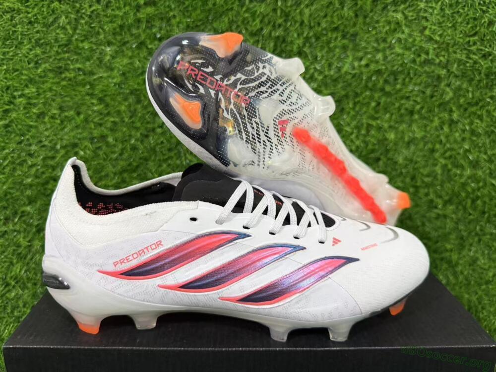 Adidas Predator 26 Elite FG Football Boots - White/Electric Orange/Black