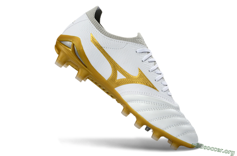 Mizuno Morelia Neo 3 FG Football Boots - White/Gold/Gray 5
