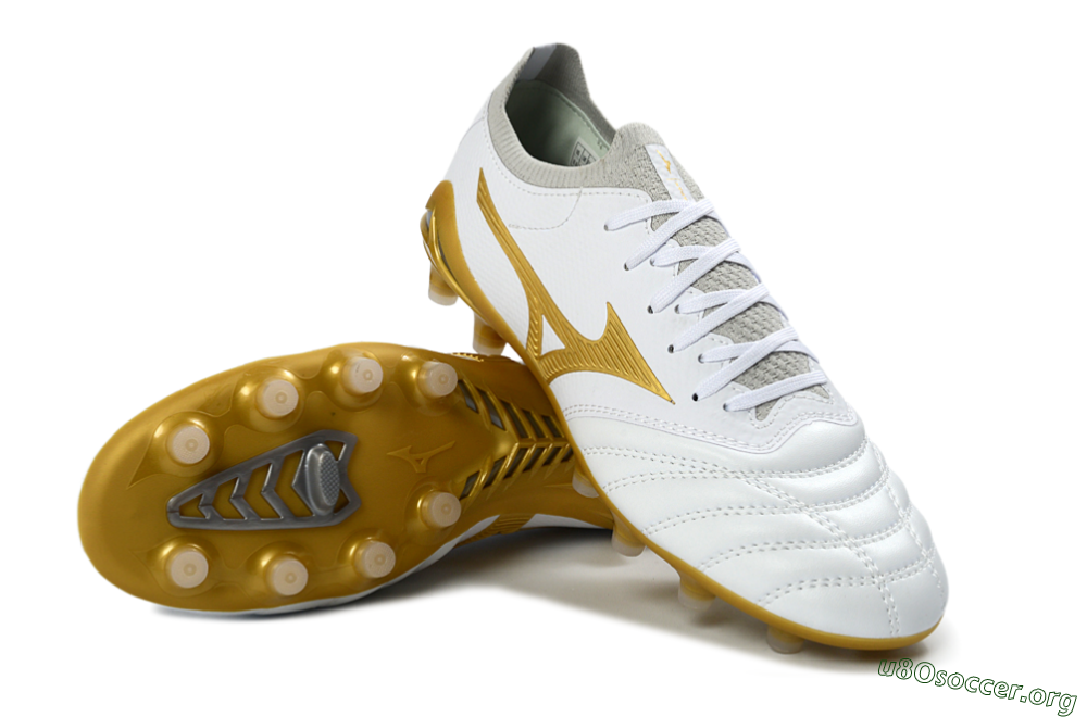Mizuno Morelia Neo 3 FG Football Boots - White/Gold/Gray 4