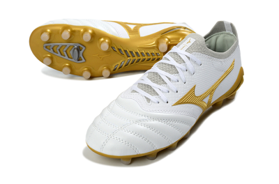 Mizuno Morelia Neo 3 FG Football Boots - White/Gold/Gray