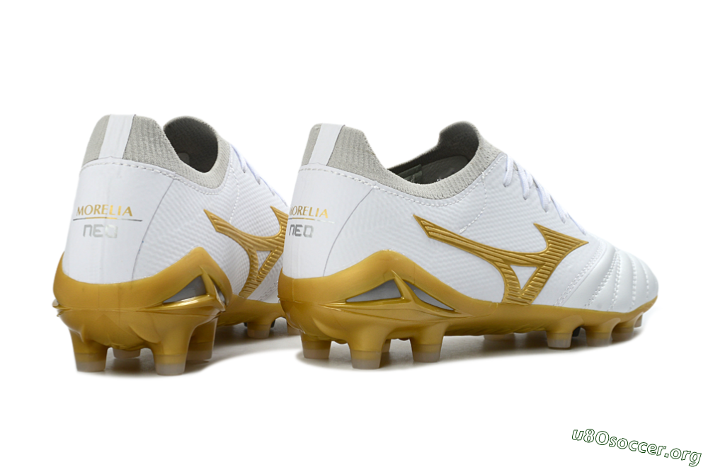 Mizuno Morelia Neo 3 FG Football Boots - White/Gold/Gray 7
