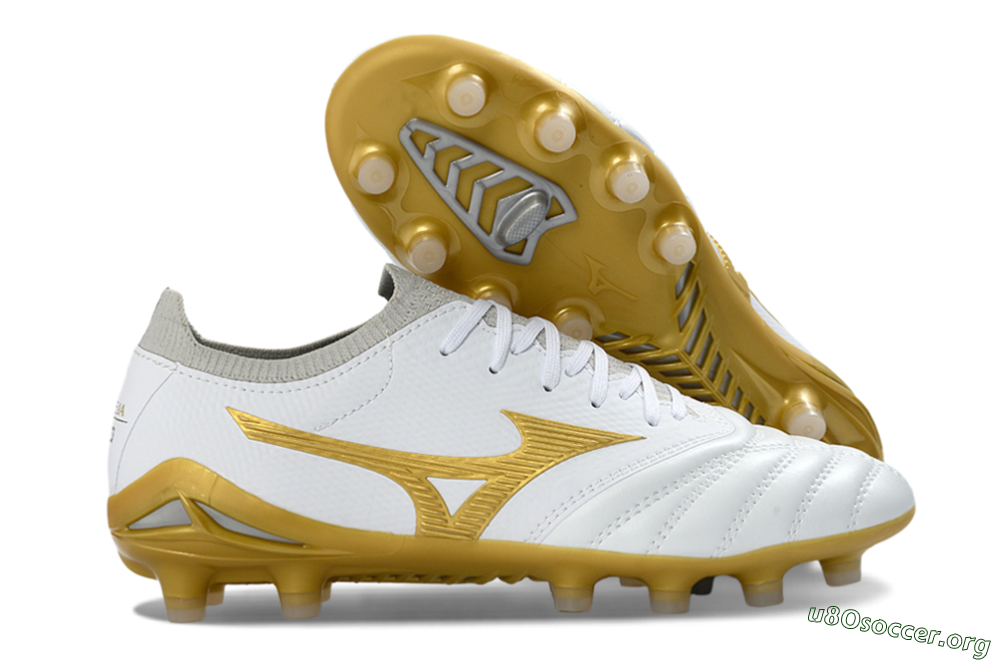 Mizuno Morelia Neo 3 FG Football Boots - White/Gold/Gray 2