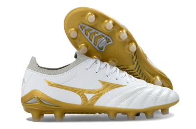 Mizuno Morelia Neo 3 FG Football Boots - White/Gold/Gray