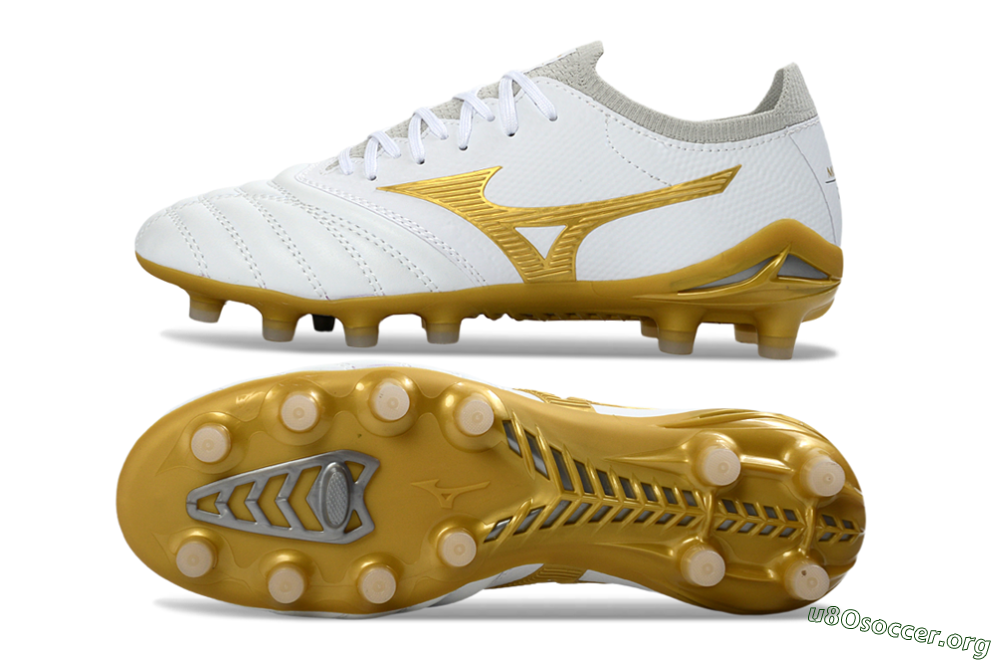 Mizuno Morelia Neo 3 FG Football Boots - White/Gold/Gray 1