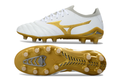 Mizuno Morelia Neo 3 FG Football Boots - White/Gold/Gray