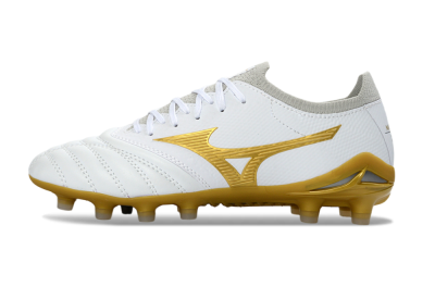 Mizuno Morelia Neo 3 FG Football Boots - White/Gold/Gray