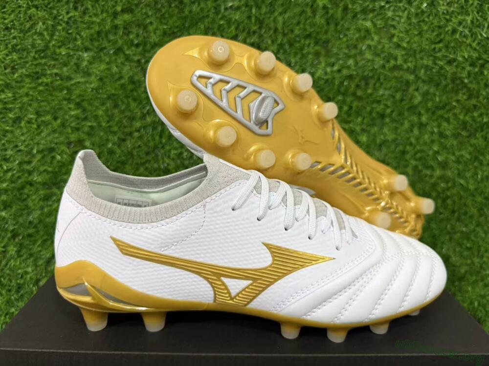 Mizuno Morelia Neo 3 FG Football Boots - White/Gold/Gray