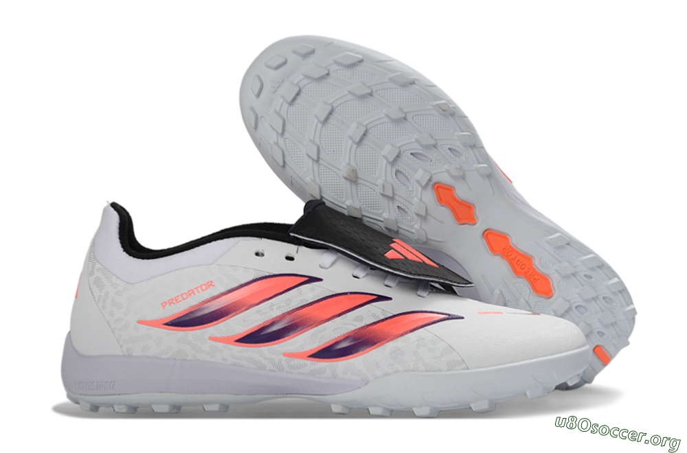 Adidas Predator 26 Elite Fold-Over Tongue TF Football Shoes - White/Electric Pink/Deep Purple 2