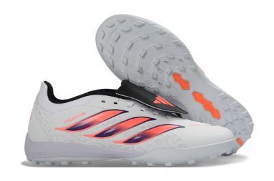 Adidas Predator 26 Elite Fold-Over Tongue TF Football Shoes - White/Electric Pink/Deep Purple
