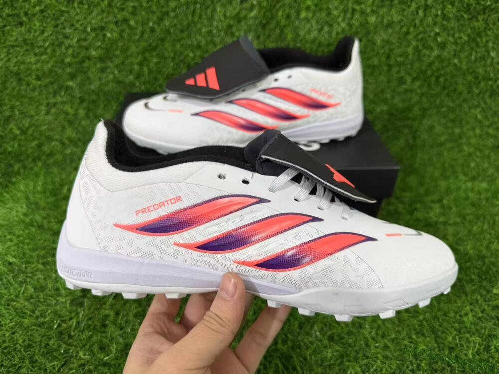 Adidas Predator 26 Elite Fold-Over Tongue TF Football Shoes - White/Electric Pink/Deep Purple