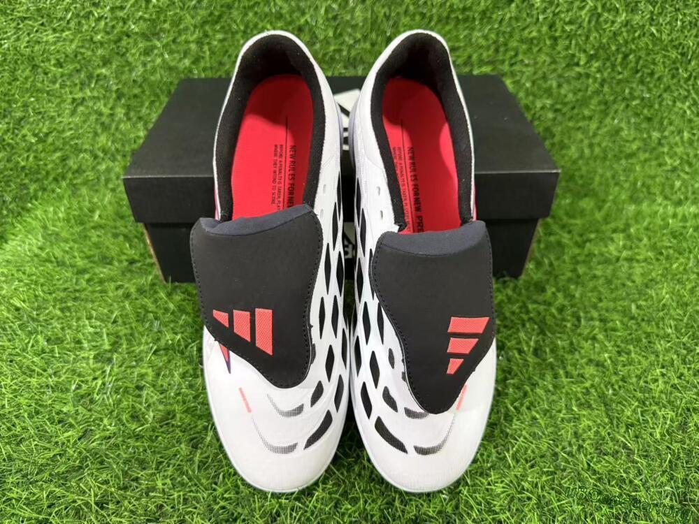 Adidas Predator 26 Elite Fold-Over Tongue TF Football Shoes - White/Electric Pink/Deep Purple
