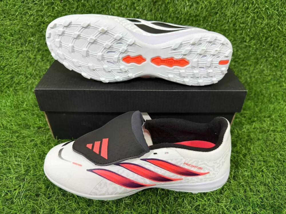 Adidas Predator 26 Elite Fold-Over Tongue TF Football Shoes - White/Electric Pink/Deep Purple