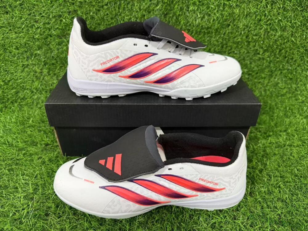 Adidas Predator 26 Elite Fold-Over Tongue TF Football Shoes - White/Electric Pink/Deep Purple