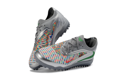 Nike Phantom 6 Elite Low TF Football Shoes - Gray/Neon Green/Metallic Silver