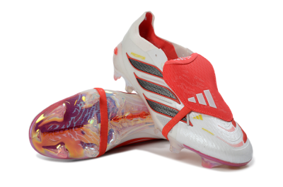 Adidas Predator 26 Elite Fold-Over Tongue FG Football Boots - White/Electric Red/Metallic Black