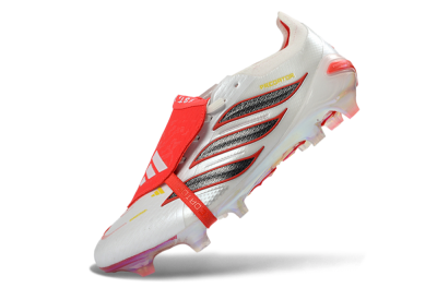 Adidas Predator 26 Elite Fold-Over Tongue FG Football Boots - White/Electric Red/Metallic Black