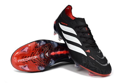 Adidas Predator 26 Elite FG Football Boots - Black/Fiery Red/Sleek White