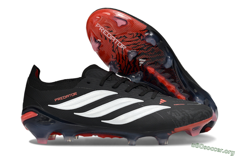 Adidas Predator 26 Elite FG Football Boots - Black/Fiery Red/Sleek White 2