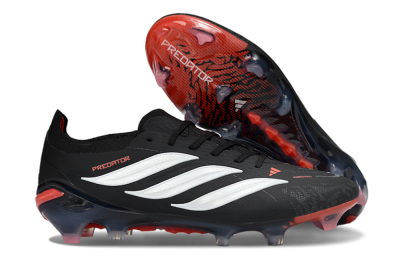 Adidas Predator 26 Elite FG Football Boots - Black/Fiery Red/Sleek White
