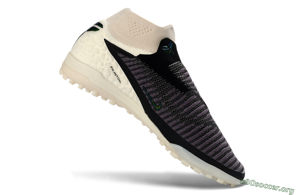 Nike Phantom 6 Elite High TF Football Shoes - Black/Charcoal Grey/White 4