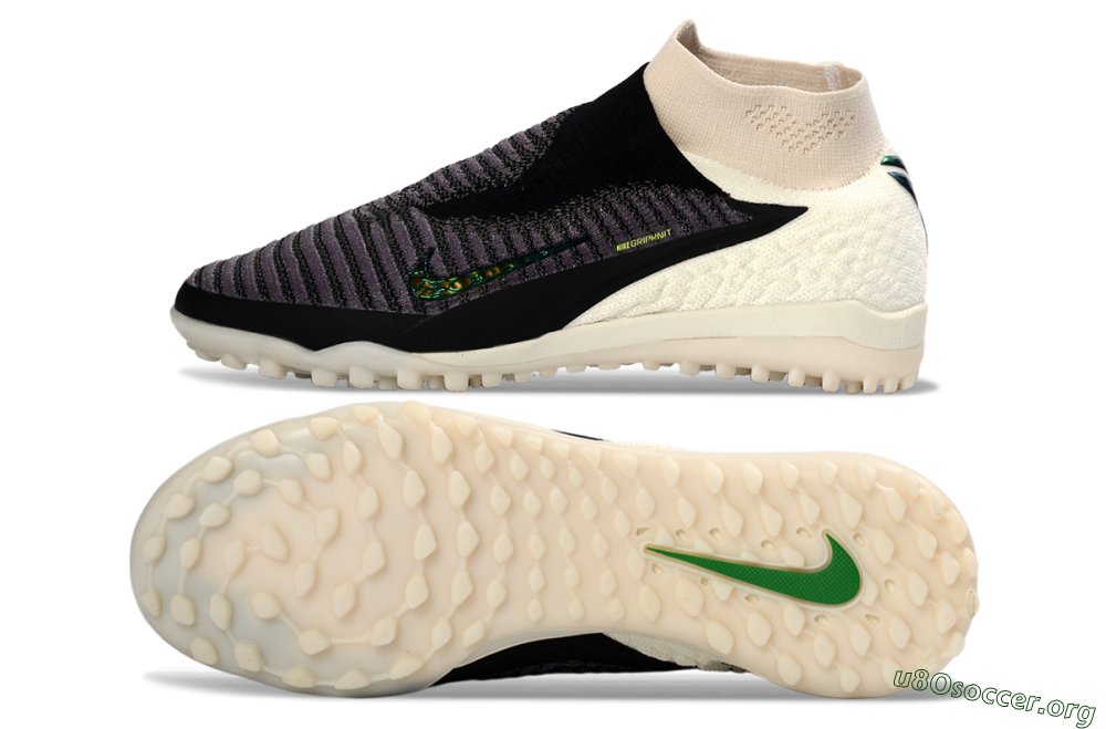 Nike Phantom 6 Elite High TF Football Shoes - Black/Charcoal Grey/White 1