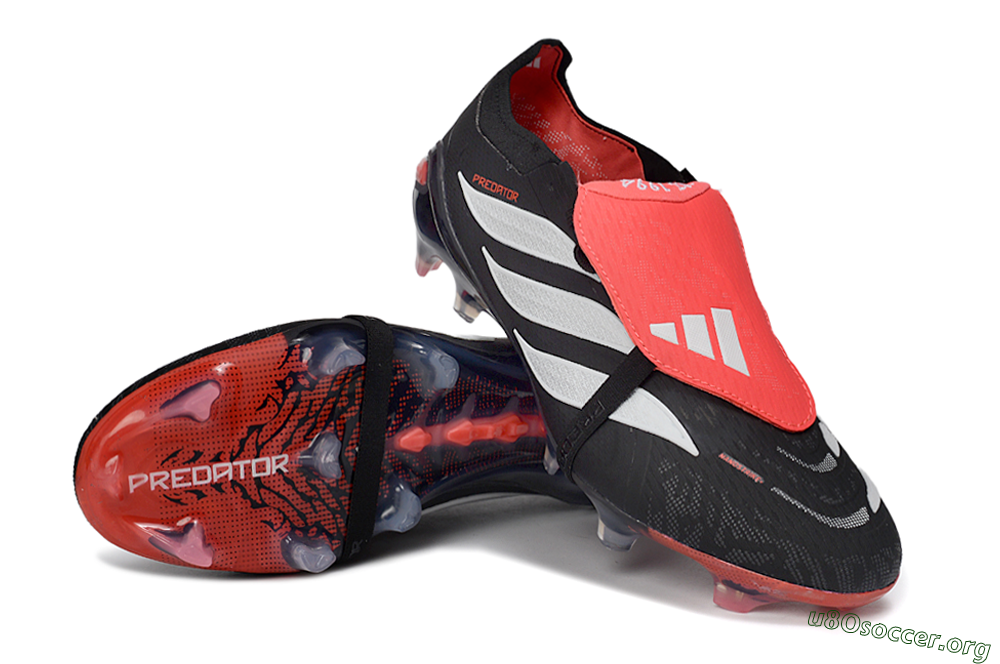 Adidas Predator 26 Elite Fold-Over Tongue FG Football Boots - Black/Crimson Red/Slate Grey 0
