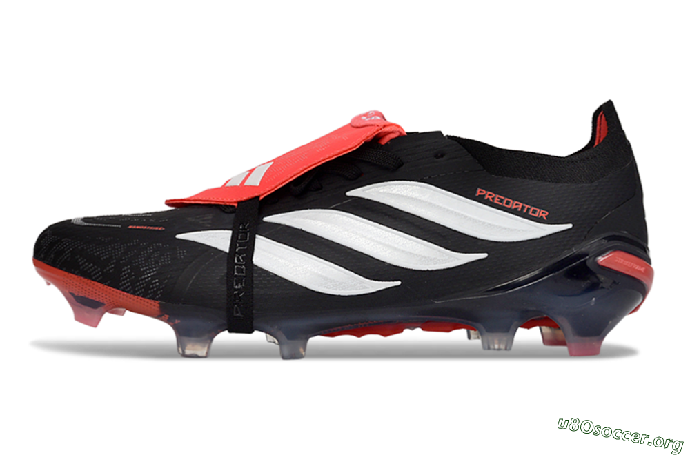 Adidas Predator 26 Elite Fold-Over Tongue FG Football Boots - Black/Crimson Red/Slate Grey 3