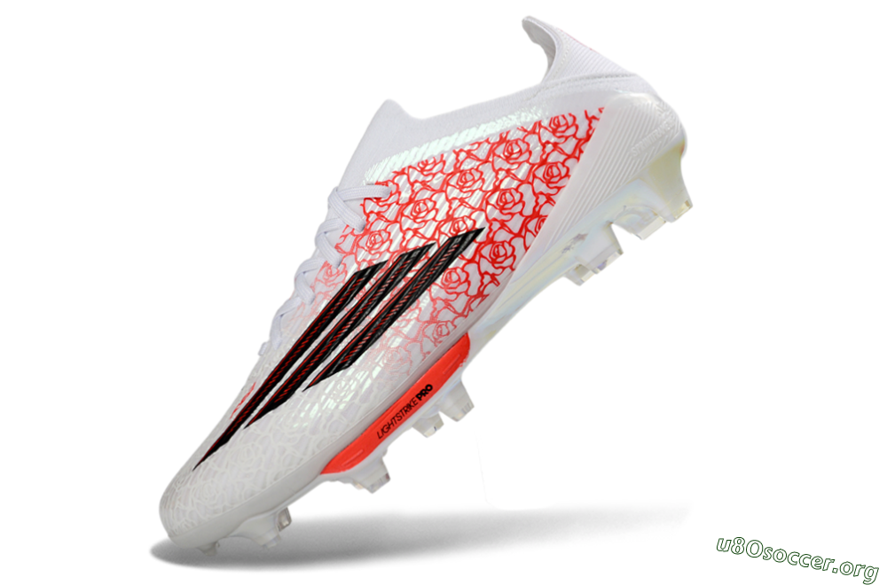 Adidas F50+ Elite Lightstrike Pro FG Football Boots - White/Crimson Red/Black 6