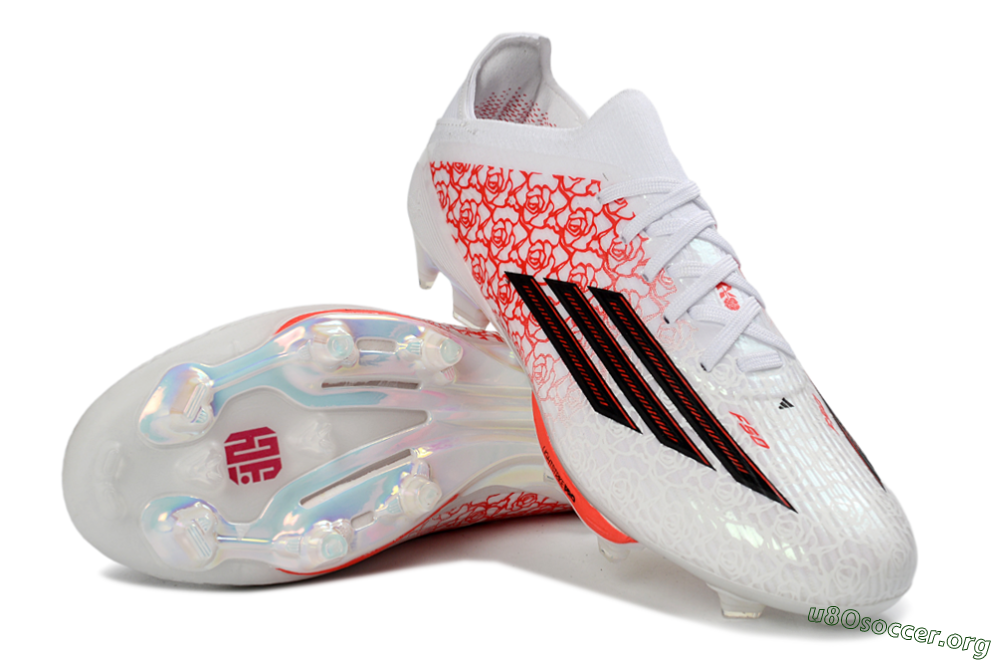 Adidas F50+ Elite Lightstrike Pro FG Football Boots - White/Crimson Red/Black 4