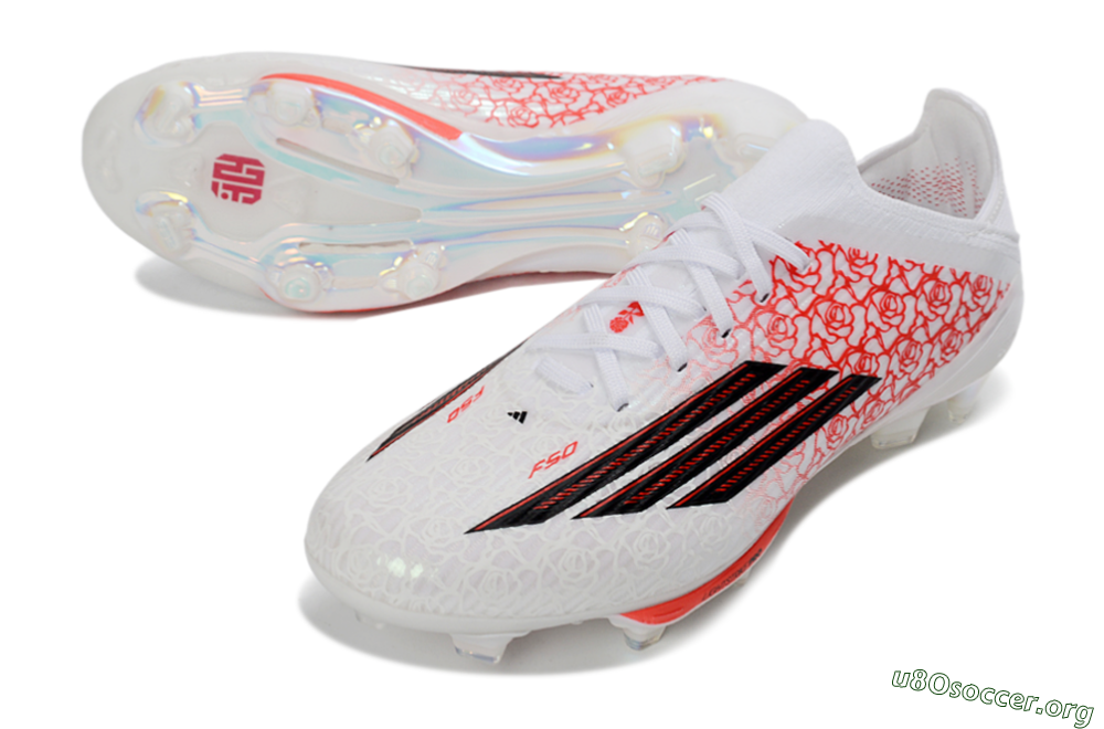 Adidas F50+ Elite Lightstrike Pro FG Football Boots - White/Crimson Red/Black 0