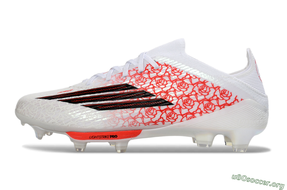 Adidas F50+ Elite Lightstrike Pro FG Football Boots - White/Crimson Red/Black 3