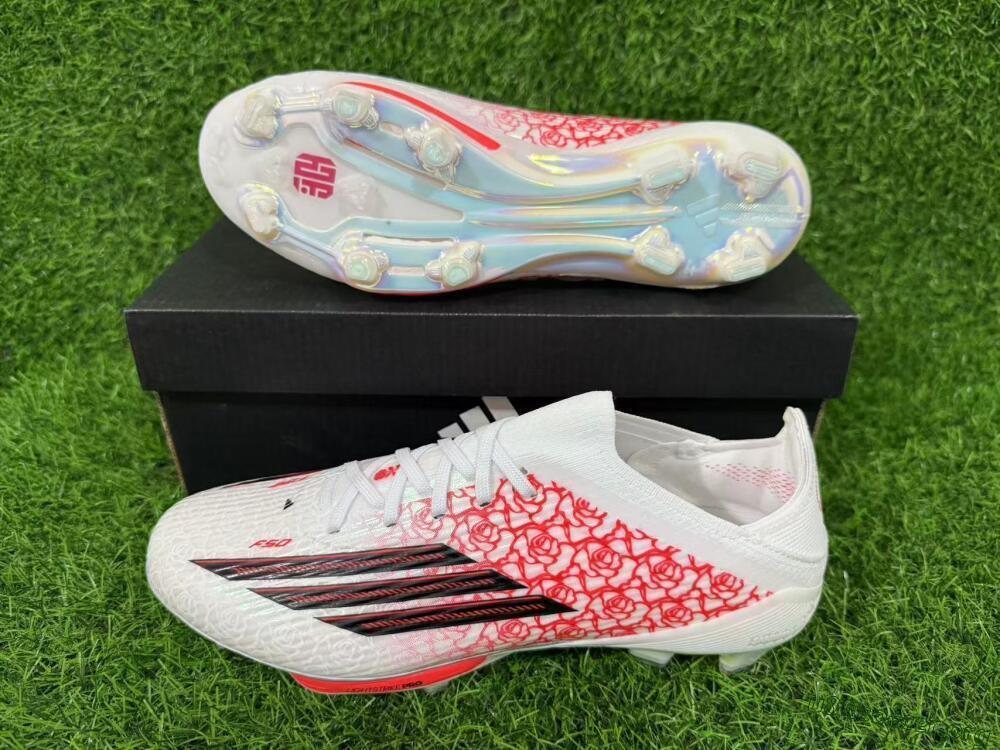 Adidas F50+ Elite Lightstrike Pro FG Football Boots - White/Crimson Red/Black 8