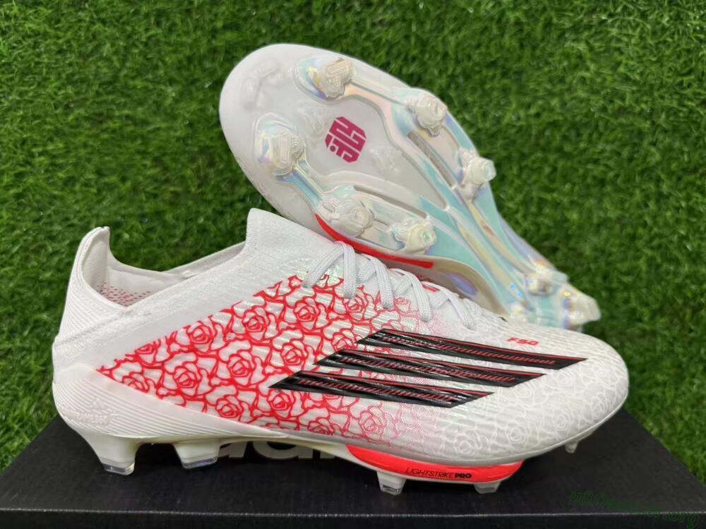 Adidas F50+ Elite Lightstrike Pro FG Football Boots - White/Crimson Red/Black 16