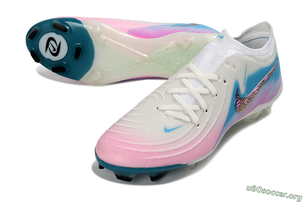 Nike Phantom GX 2 Elite FG Football Shoes - White/Aqua Sky/Pink Bliss 0
