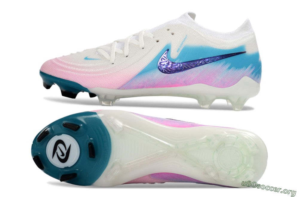 Nike Phantom GX 2 Elite FG Football Shoes - White/Aqua Sky/Pink Bliss 1