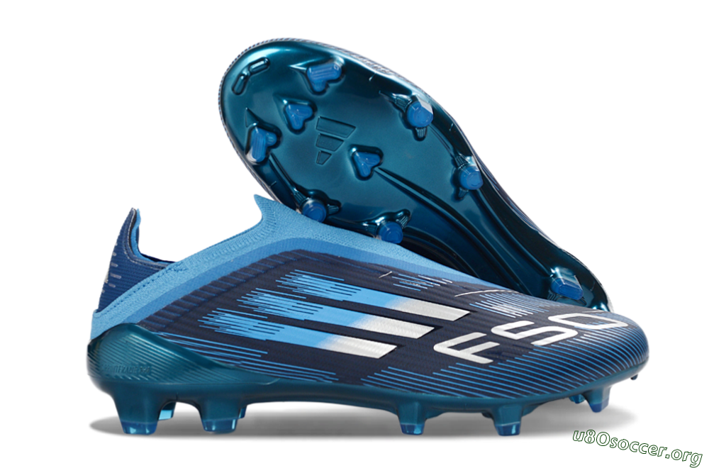 Adidas F50 Elite Laceless FG Football Boots - Blue/Sky Blue/Navy Blue 2
