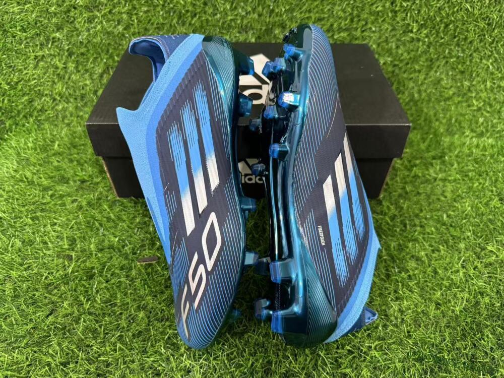 Adidas F50 Elite Laceless FG Football Boots - Blue/Sky Blue/Navy Blue 8