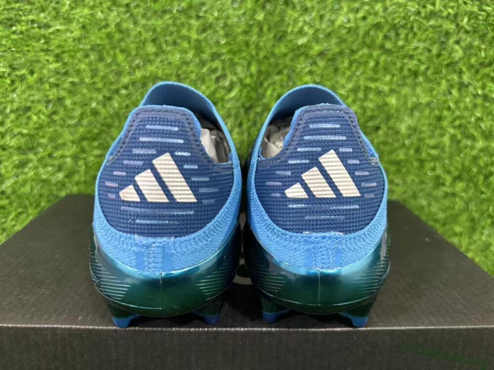 Adidas F50 Elite Laceless FG Football Boots - Blue/Sky Blue/Navy Blue 9