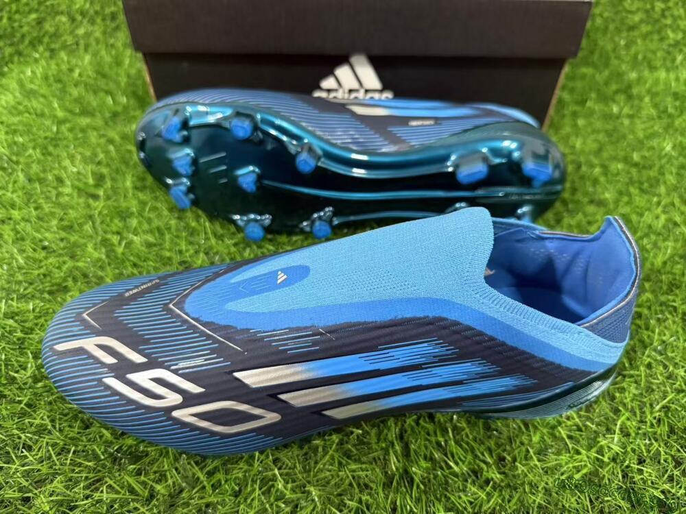 Adidas F50 Elite Laceless FG Football Boots - Blue/Sky Blue/Navy Blue 11
