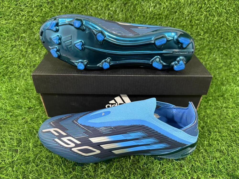Adidas F50 Elite Laceless FG Football Boots - Blue/Sky Blue/Navy Blue 12