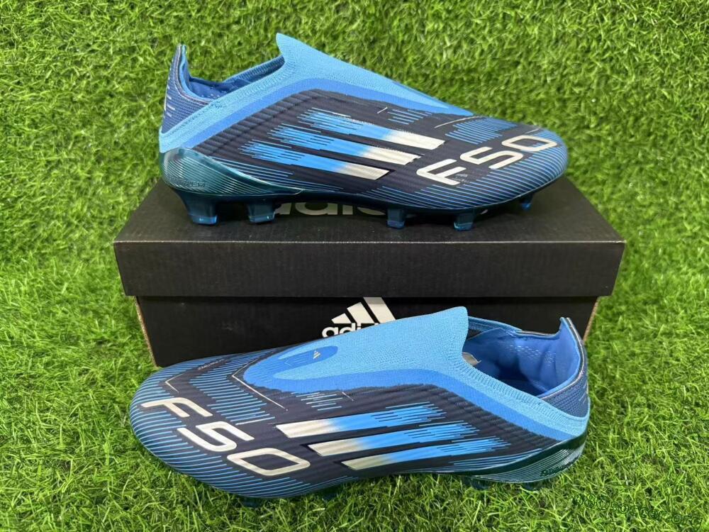 Adidas F50 Elite Laceless FG Football Boots - Blue/Sky Blue/Navy Blue 14