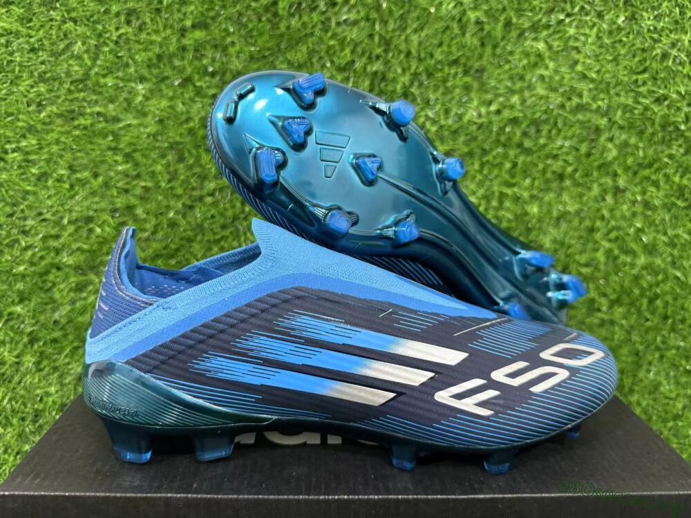 Adidas F50 Elite Laceless FG Football Boots - Blue/Sky Blue/Navy Blue 15