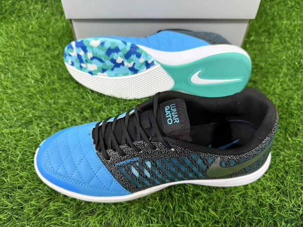 Nike Lunar Gato 2 IC Football Shoes - Blue/Aqua Blue/Black Metallic