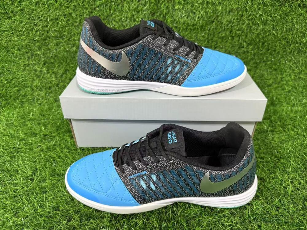 Nike Lunar Gato 2 IC Football Shoes - Blue/Aqua Blue/Black Metallic